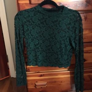 cropped lace top